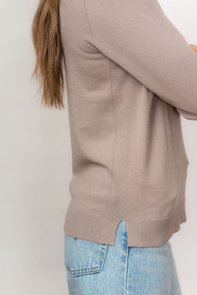 Sweater--Boatneck, Bamboo-Blend, Taupe (Echo Verde)