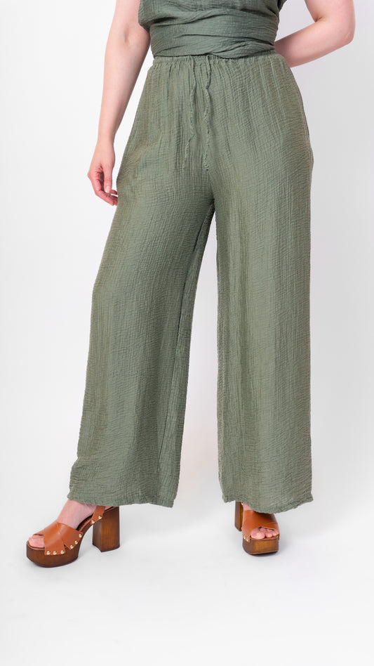 Pants--Wide Leg, Tencel-Nylon, SEA GREEN (Me & Gee)