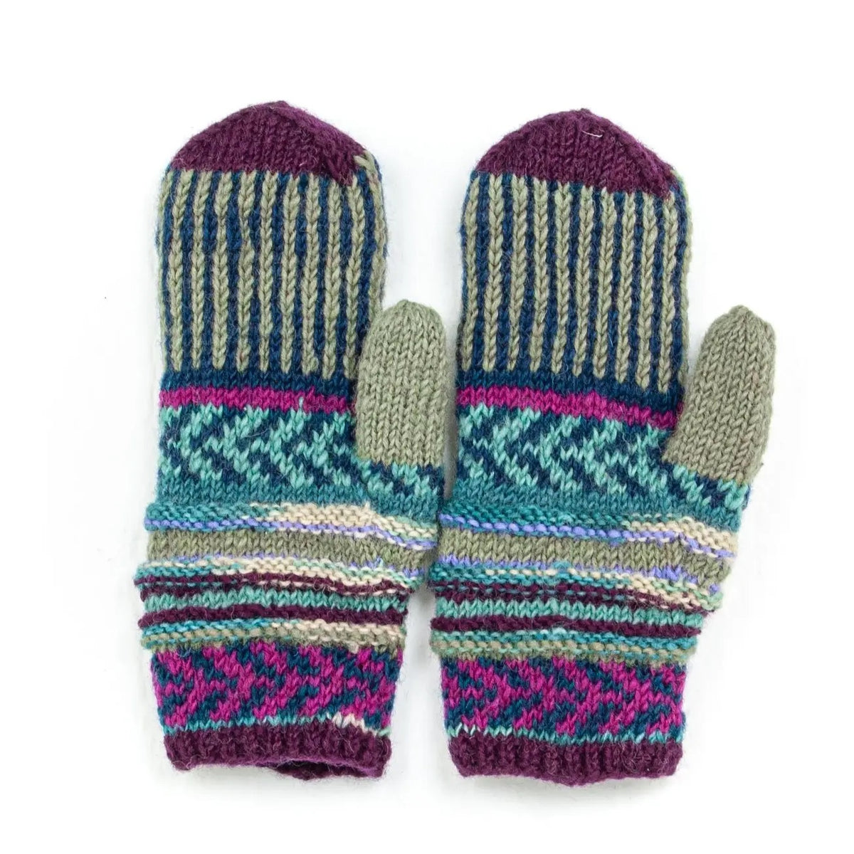 Mittens--"Nina"--Fair Isle, Embroidered, 4 Colors (Lost Horizons Knitwear)