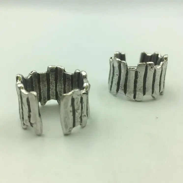 Ring--"Molten Ridge", Silver-Plated Brass (Volare)