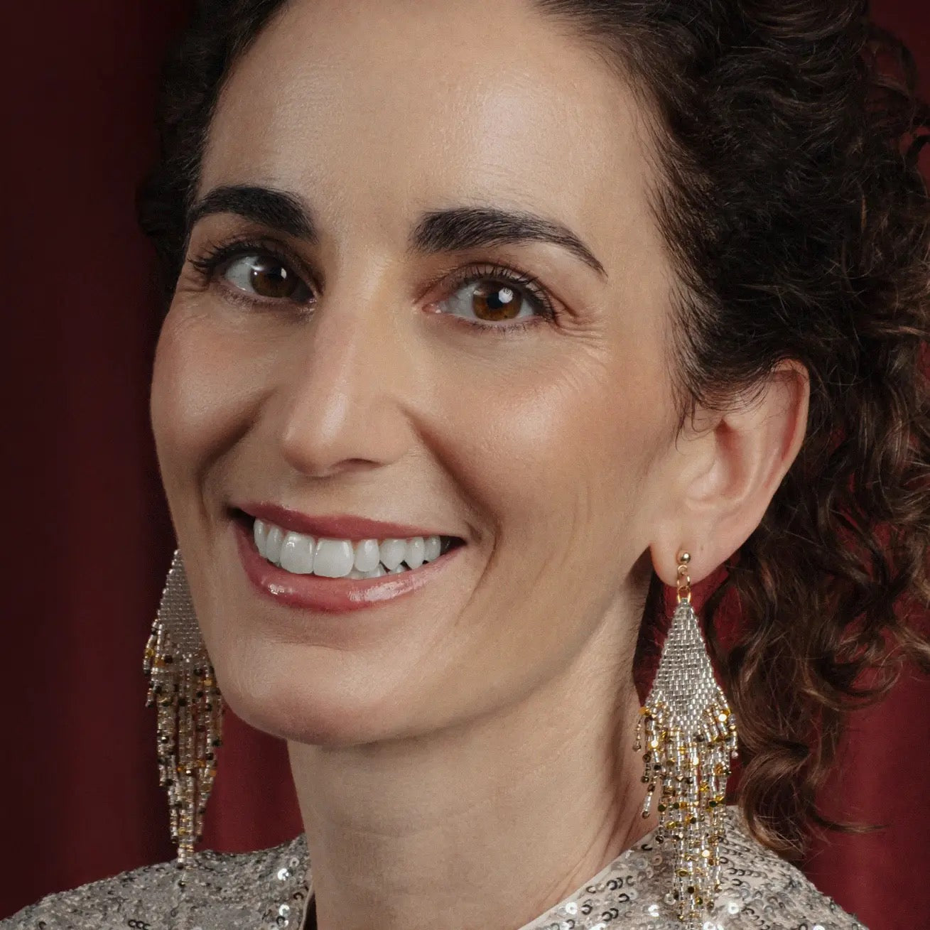 Earrings--"Starlight" Fringe, Posts,  (Mayana)