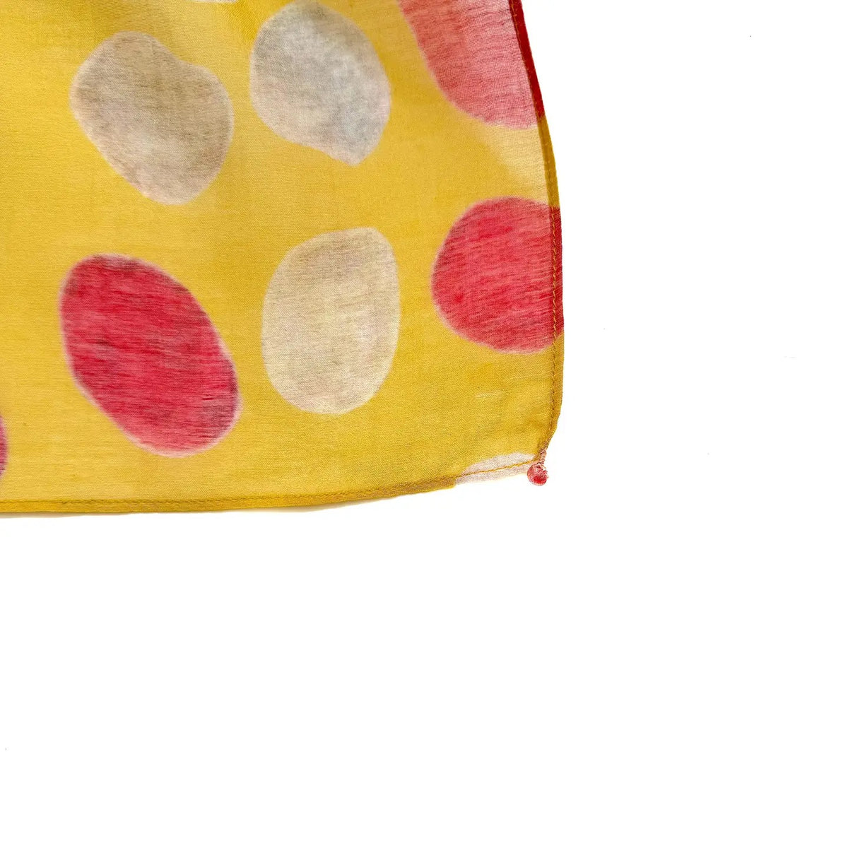 Scarf--Polka Dots, Cotton-Silk, Yellow w/Multi Color Dots (Marigold Row)