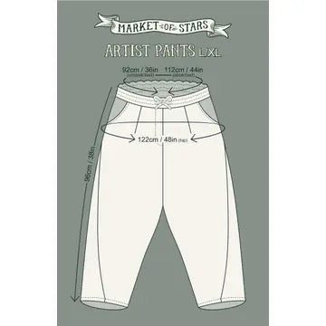 Pants--Cropped, Linen-Viscose, Swan & Birds (Market of Stars)