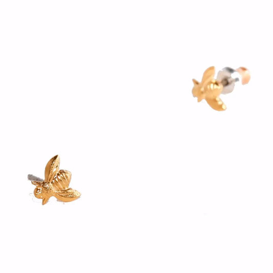 Earrings--"Bee", Gold-Plated Studs (Tilly Doro)