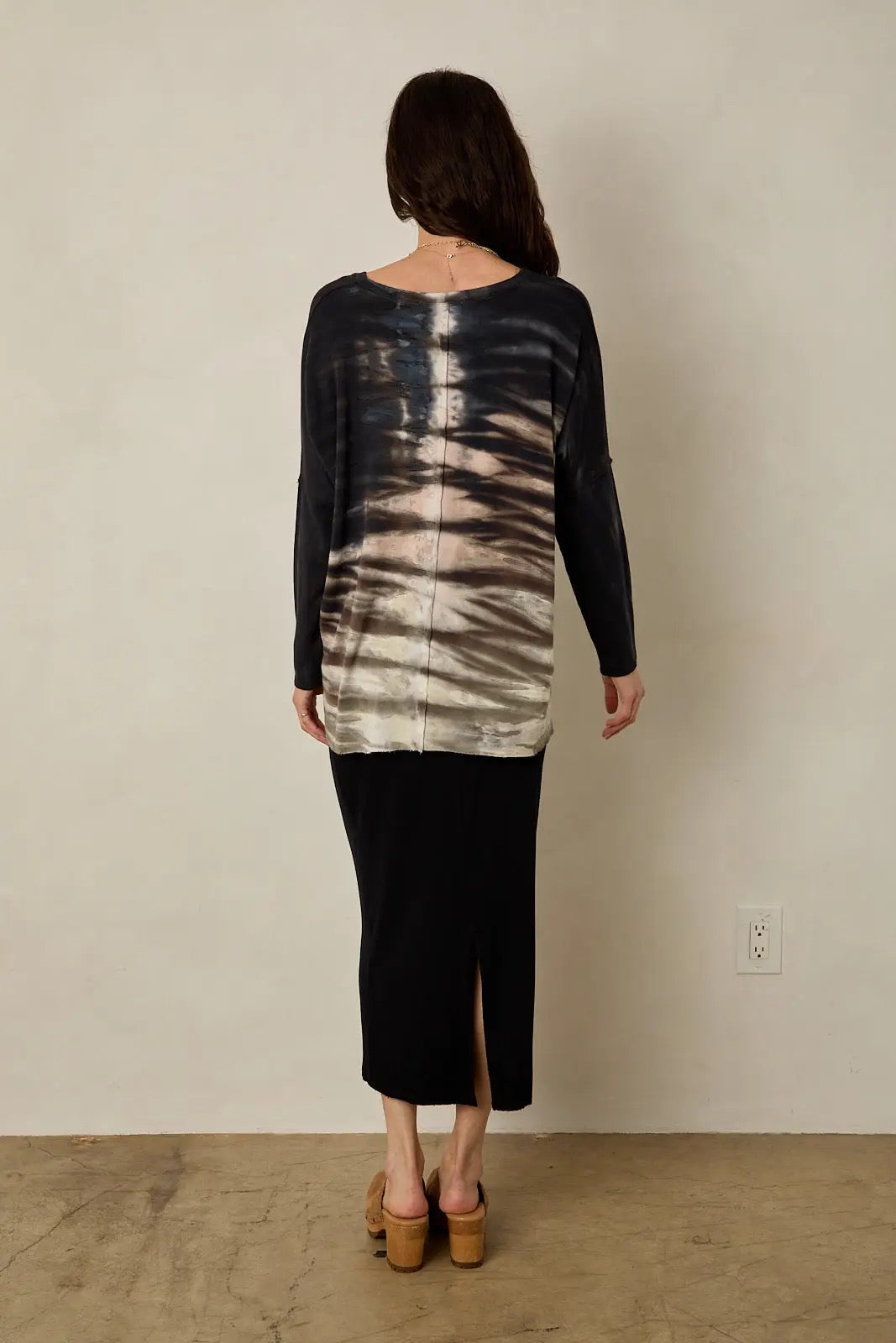 Top--"Telluride", Tie-Dye, Buckwheat/Black/Blue (River + Sky)