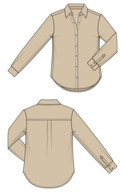 Blouse--Button-Front, Collar, Gold (Liverpool LA)