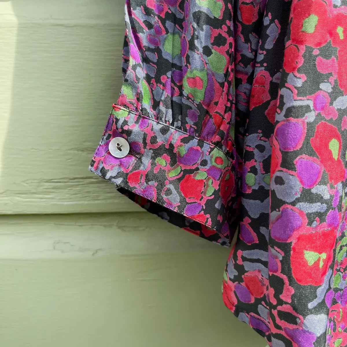 Blouse--"Katie", Long Sleeved, Rayon, "Fields Red" (Little Journeys Chicago)