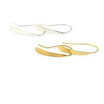 Earrings--"Faux Hoop", Brass OR Silver-Plate (Fair Anita)