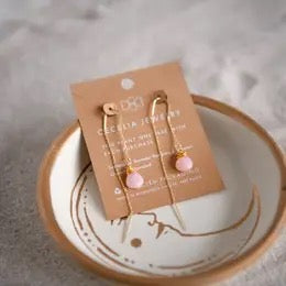 Earrings--Threader, 3 Stones (Cecelia Jewelry)
