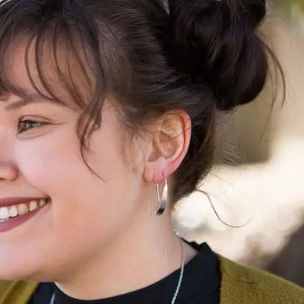 Earrings--"Faux Hoop", Brass OR Silver-Plate (Fair Anita)