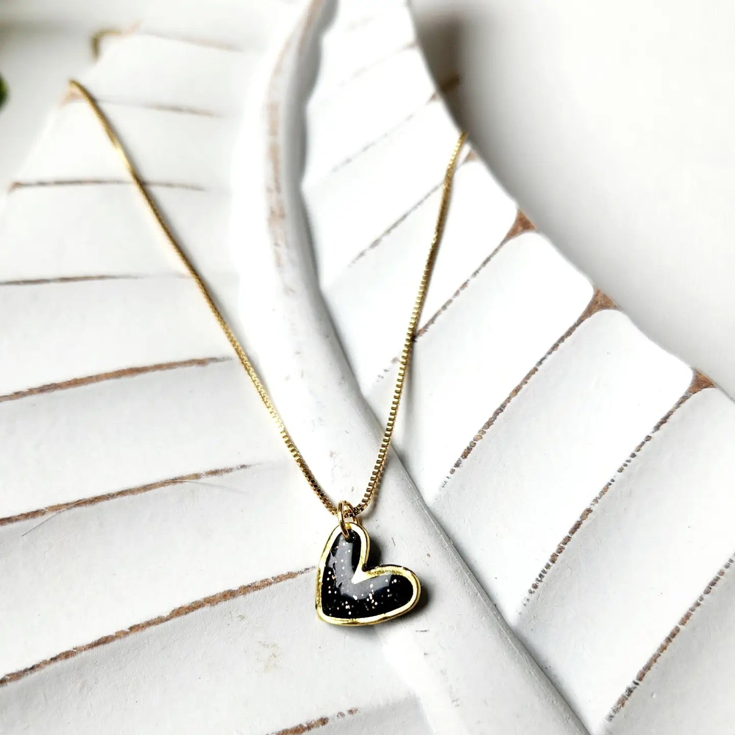 Necklace--Heart, Gold-Plated, 6 Colors (Twig & Rue)