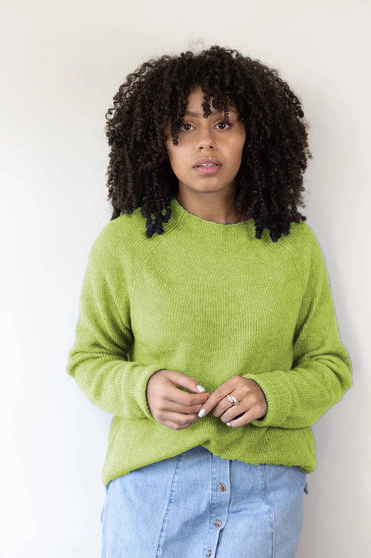 Sweater--"Cat Cuddler" Crew, Recycled Yarns, 2 Colors (Echo Verde)