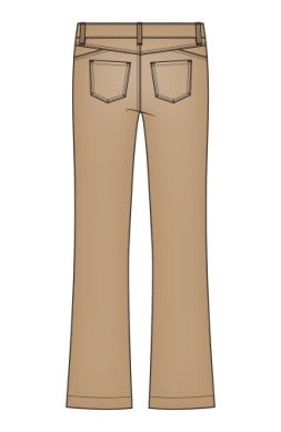 Jeans--"Hannah", Crop-Flare, Wide Hem, Straw (Liverpool LA)