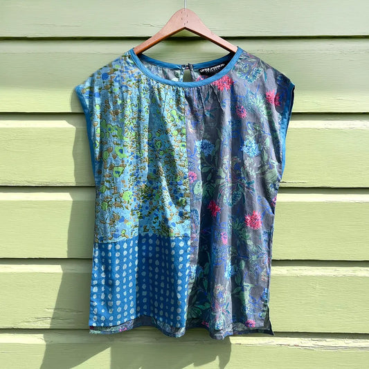 Top--"Moet", Sleeveless, Nighthawk Blue (Little Journeys Chicago)