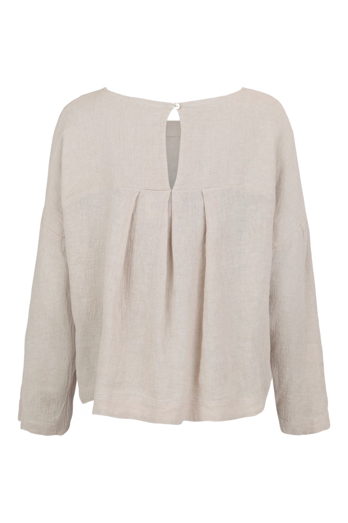 Blouse--Linen, Big Flower--Sand (Noen)
