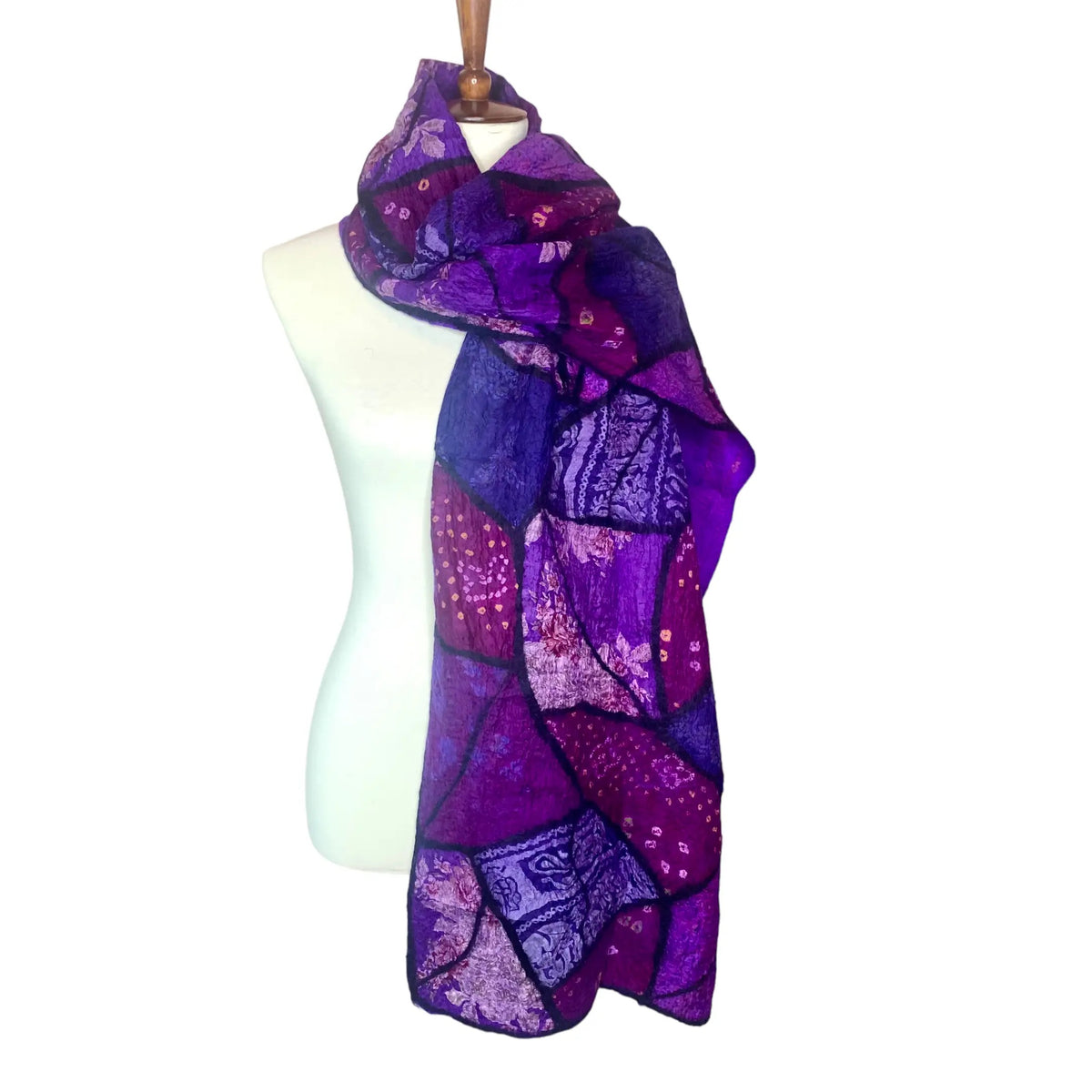 Scarf--"Sari", Wool-Silk, PURPLE (Pomegranate Moon)