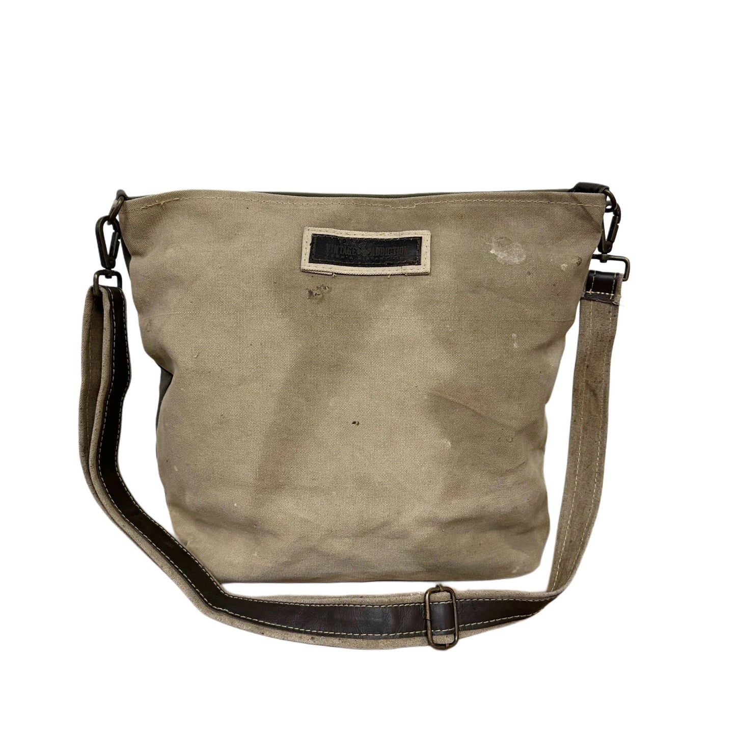 Bag--Crossbody, Recycled Military Tent--MEDIUM (Vintage Addiction)