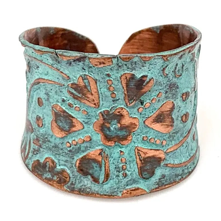 Ring--"Patina" Copper OR Silver-Plated Brass, MANY Colors/Patterns (Anju)