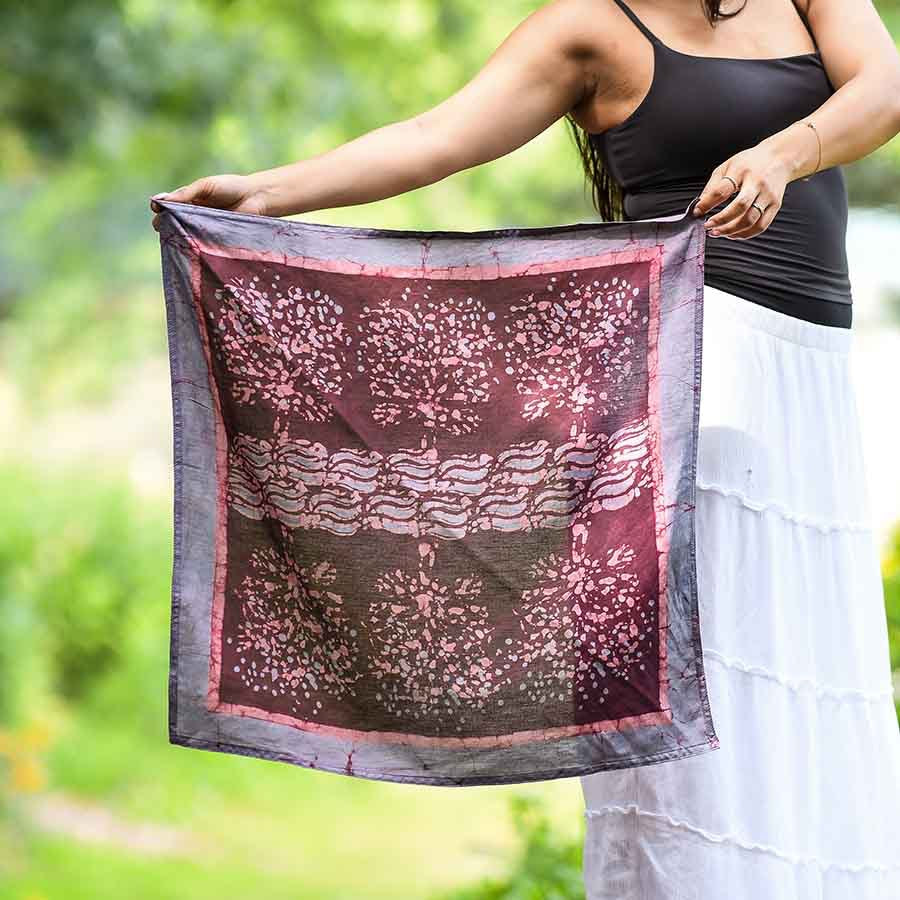Bandana--Batik Print, Cotton AND/OR Silk, Many Colors/Patterns (Ichcha)