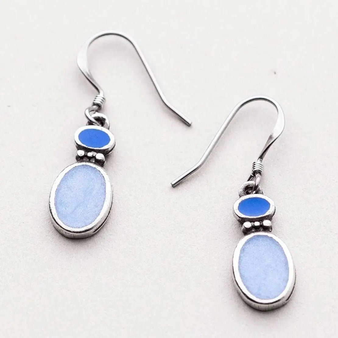 Earrings--"Fusion", Dangle, Pewter & Enamel (Danforth Pewter)