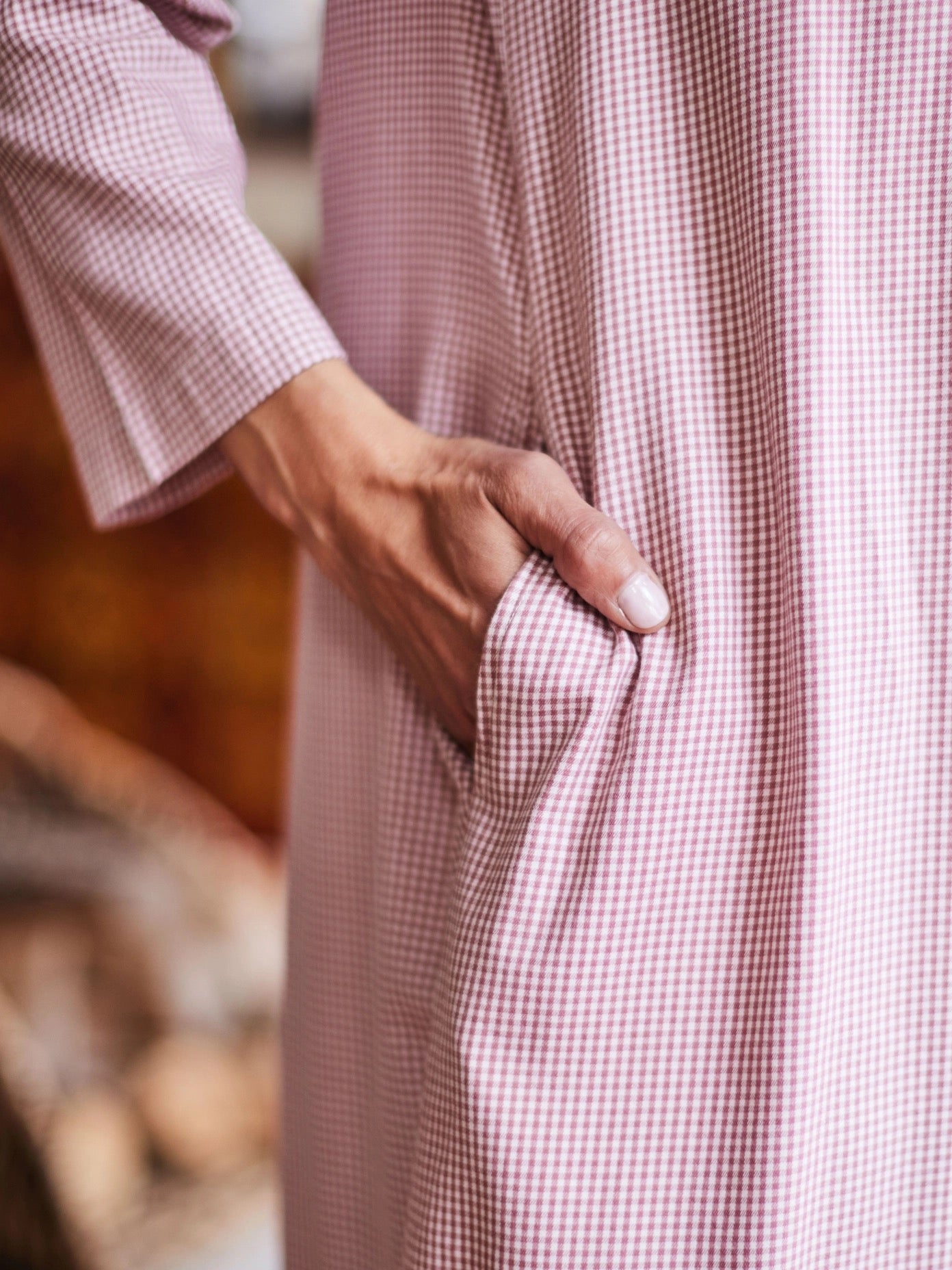 Night gown--Flannel, Blue Plaid OR Plum Check (April Cornell)