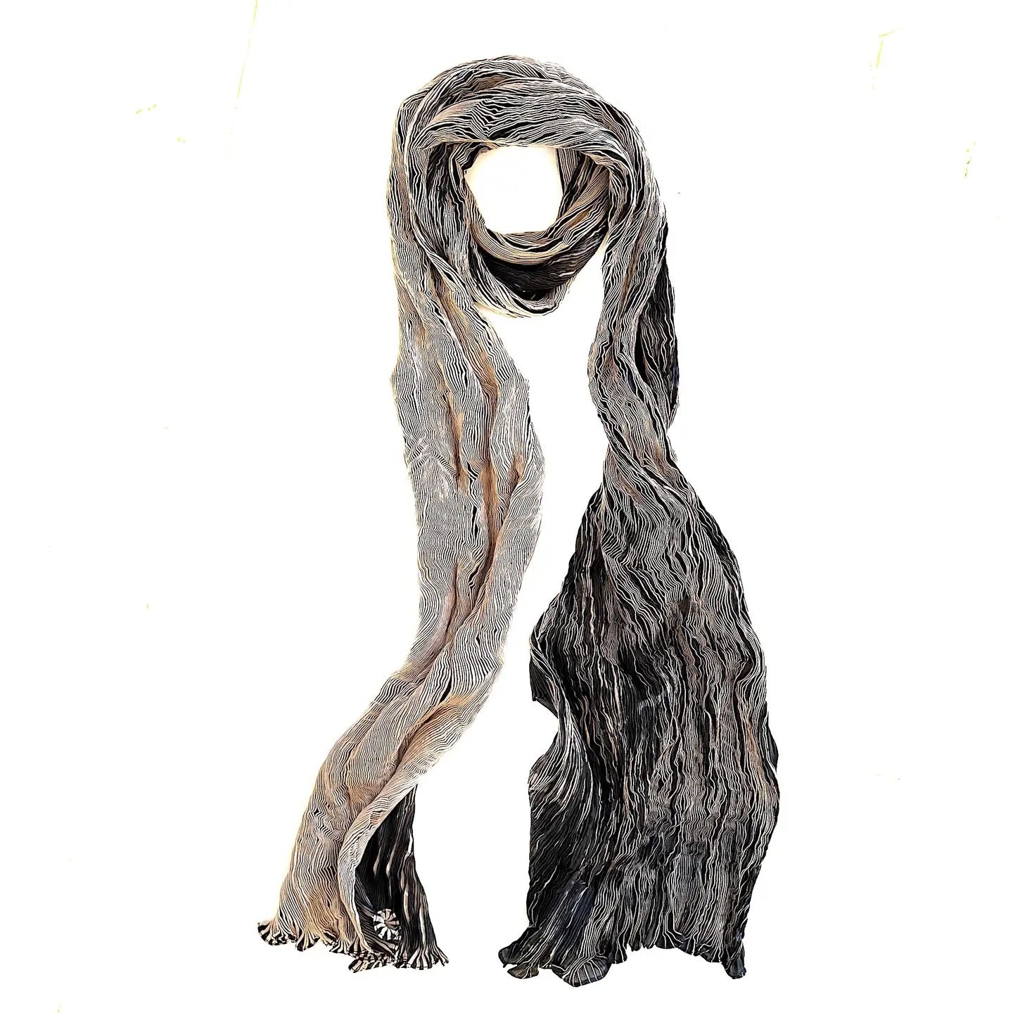 Scarf--"Slinky", Tie-Dyed, Silk, 5 Colorways (Marigold Row)