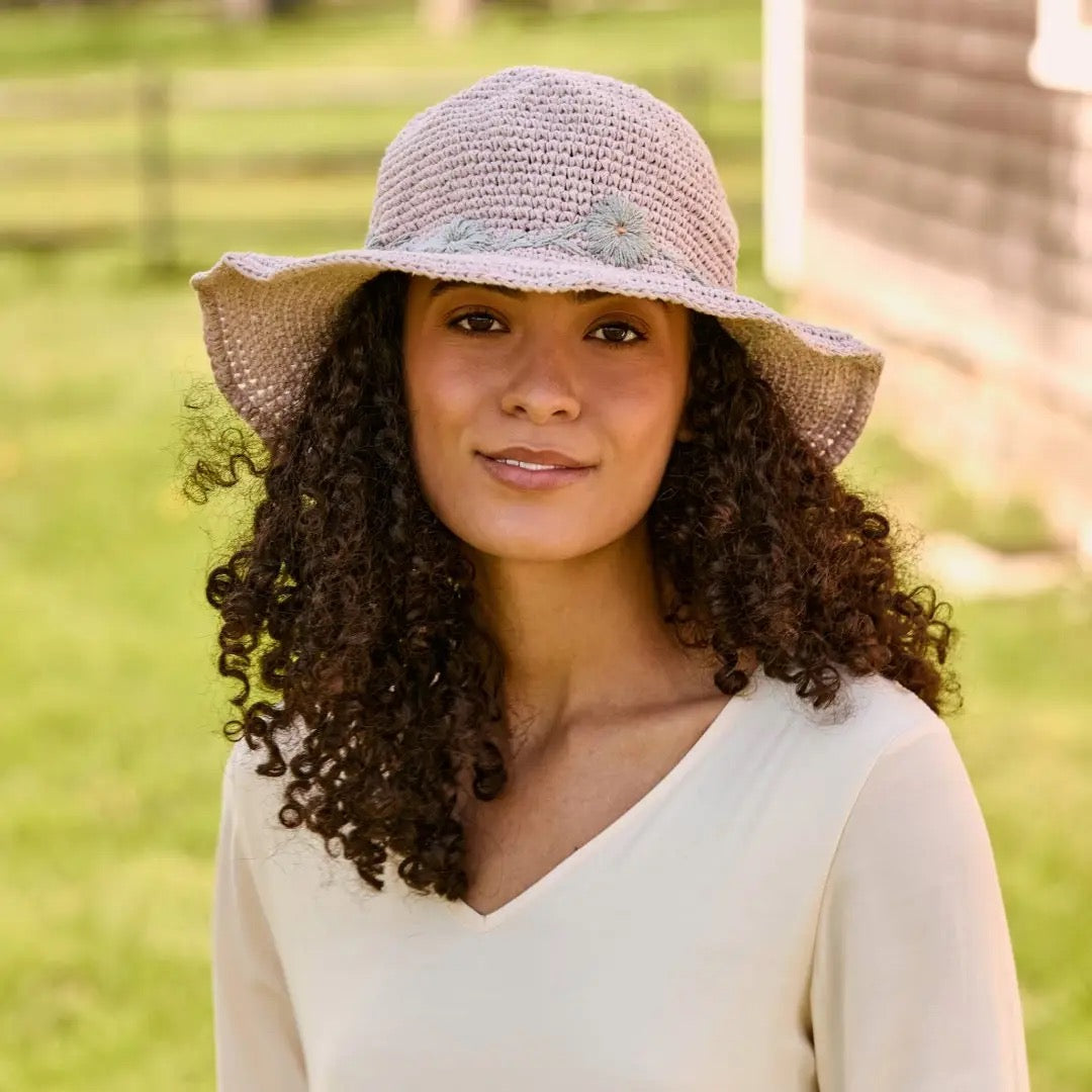 Hat--Fleur", Crocheted-Cotton, 5 Colors (By Many Hands)