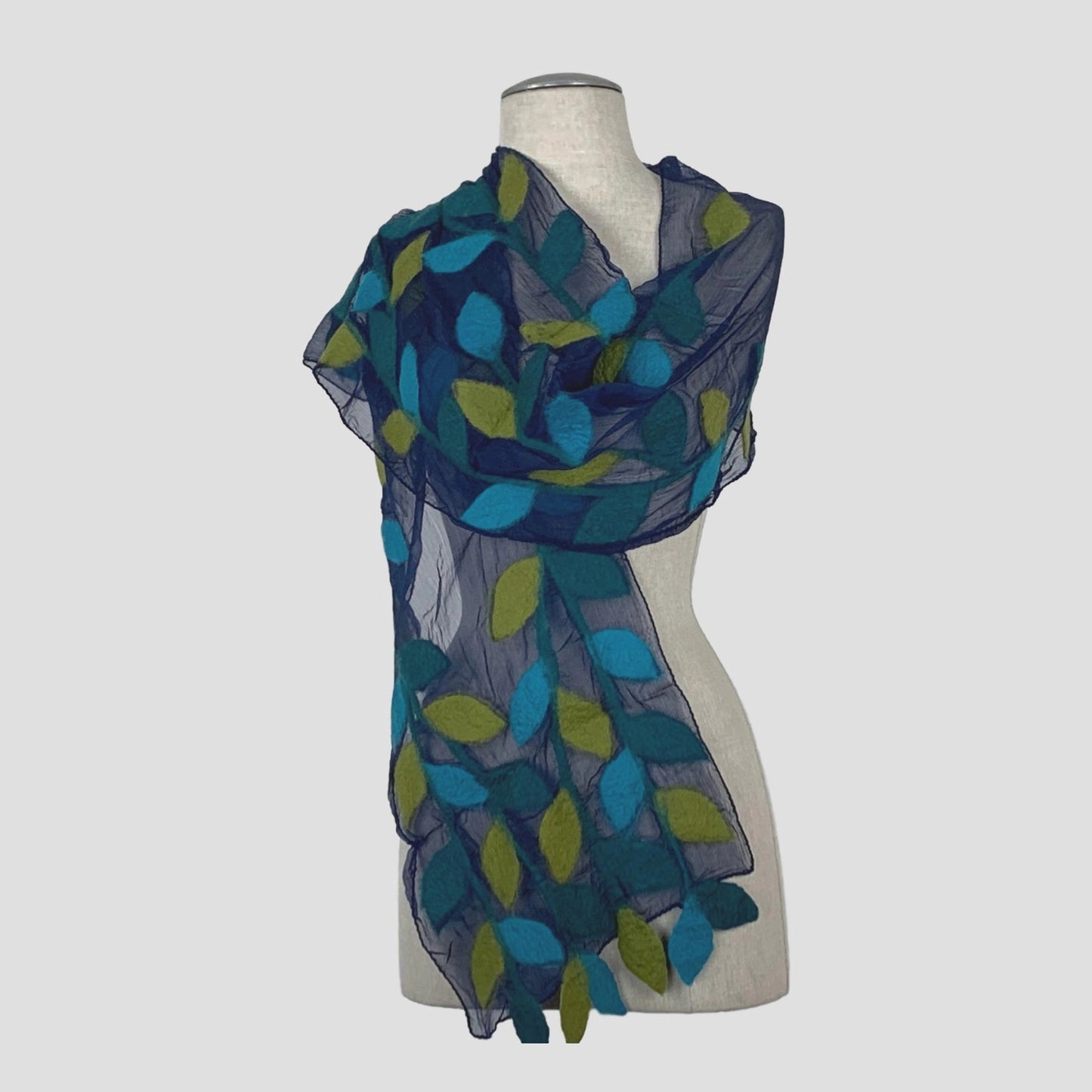 Scarf--"Leaves", Felt, 5 Colors (Feltful)