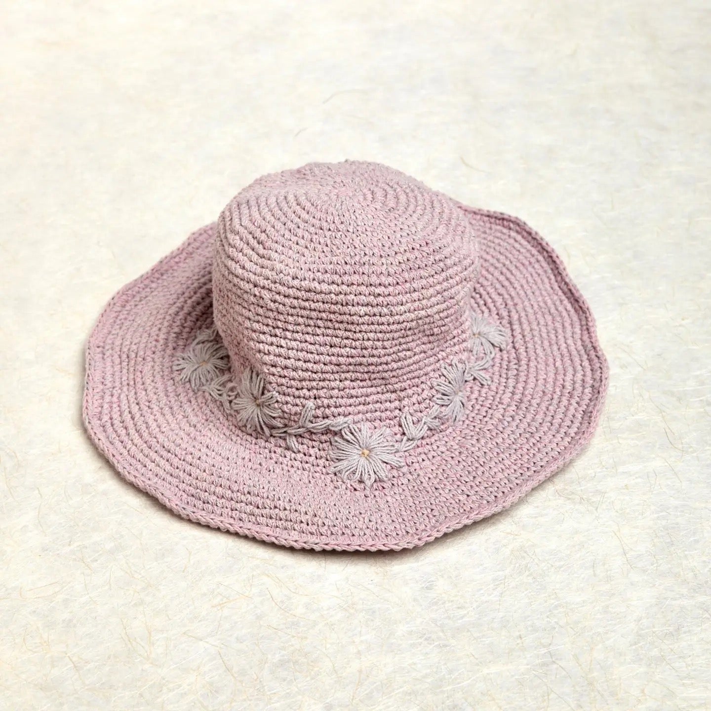 Hat--Fleur", Crocheted-Cotton, 5 Colors (By Many Hands)