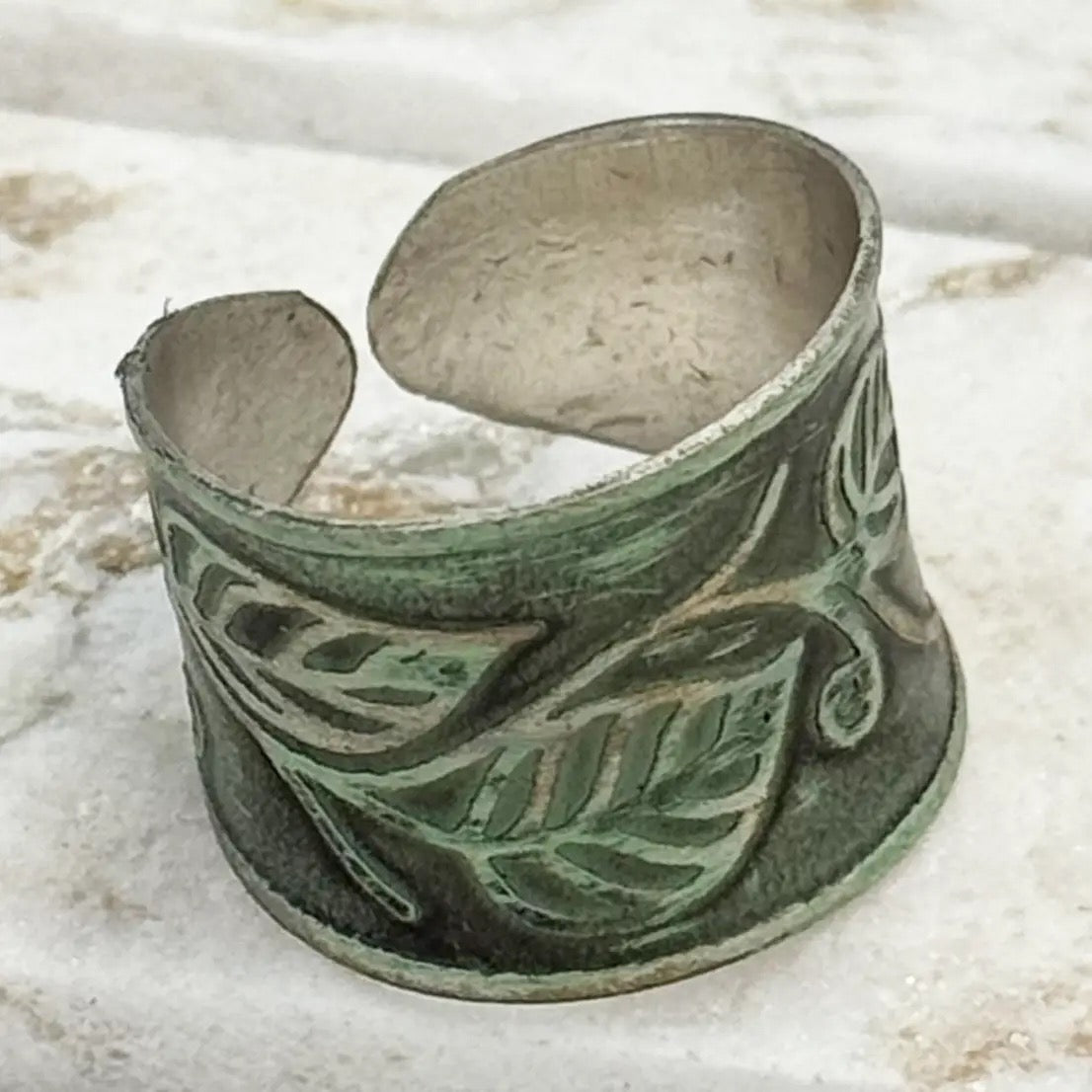 Ring--"Patina" Copper OR Silver-Plated Brass, MANY Colors/Patterns (Anju)