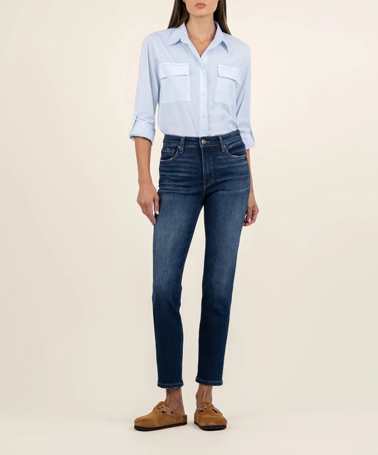 Pants--"Reese", High Rise, Ankle, Straight, Denim Jeans, 2 Colors (Kut from the Kloth
