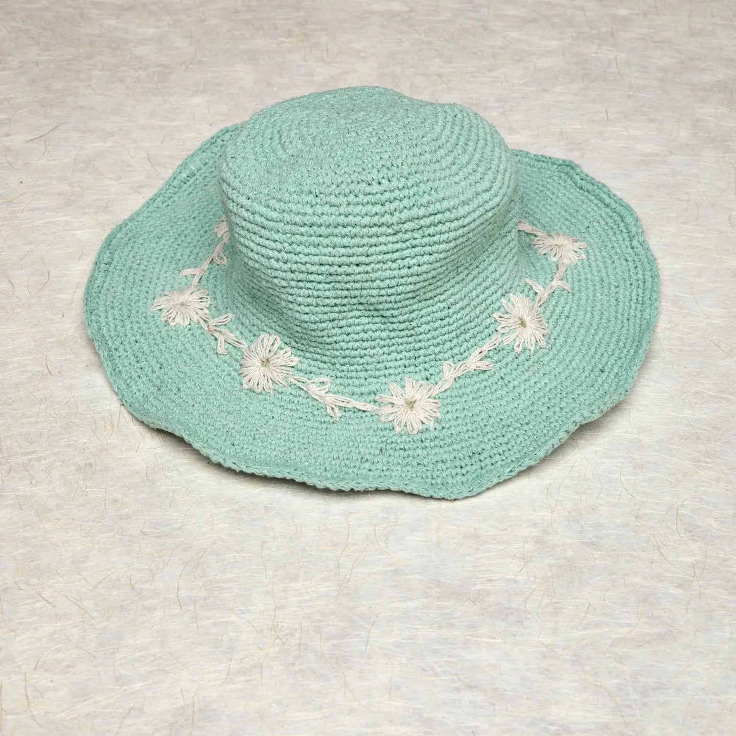Hat--Fleur", Crocheted-Cotton, 5 Colors (By Many Hands)