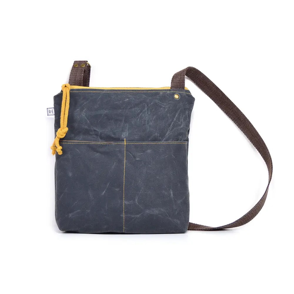 Bag--"WeekDayer--Plain", Cross body, Waxed Canvas, 3 Colors (Rachel Elise Studio)