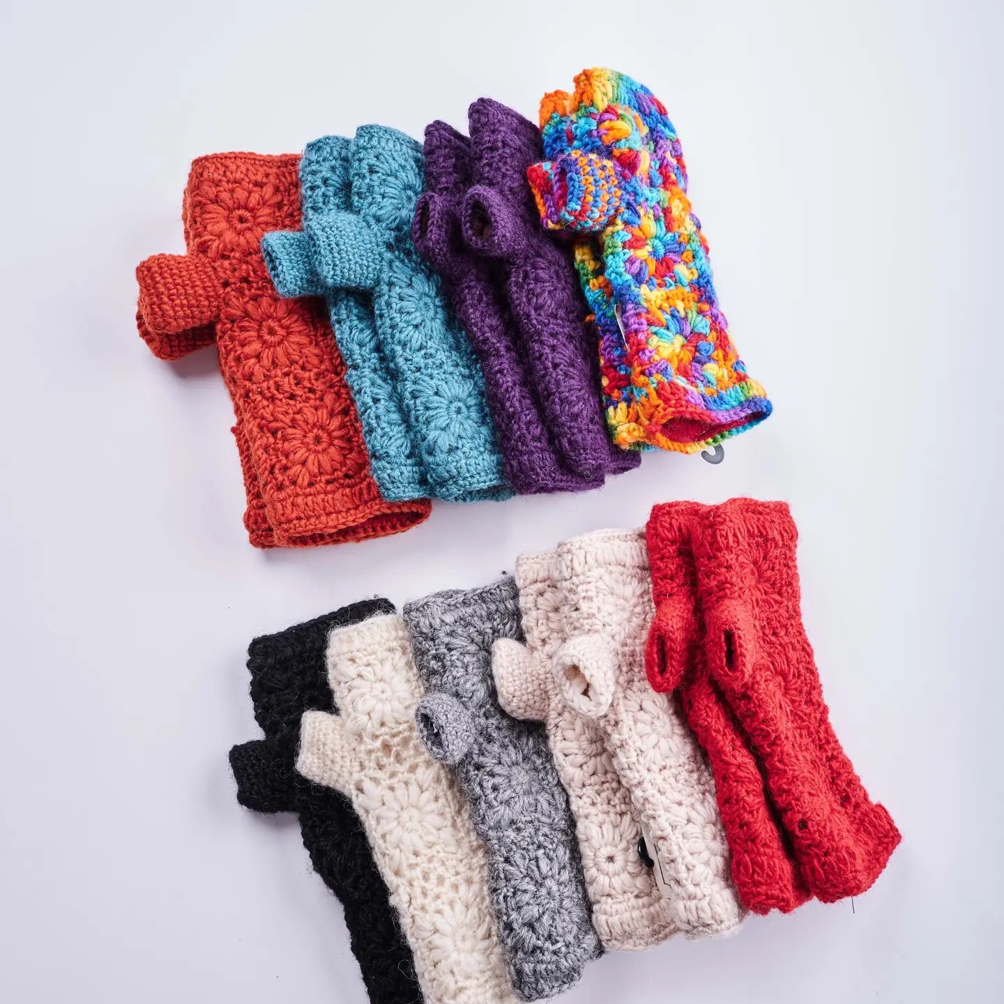 Wrist Warmers--Wool, Floral OR Cable Knit, Many Colors (WIndhorse)