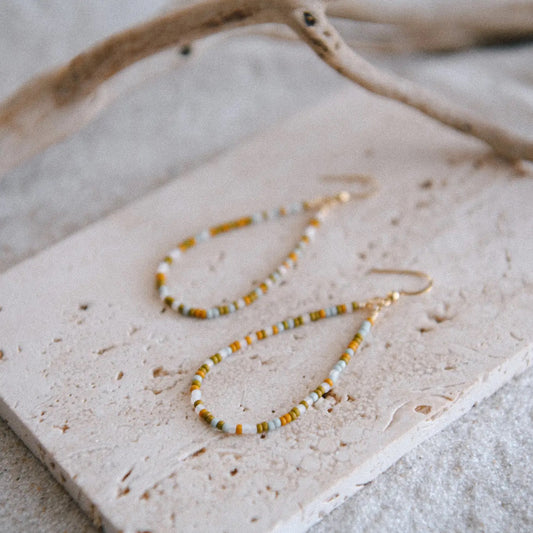 Earrings--"Teardrop", Seed-Beads (Cecelia Designs)
