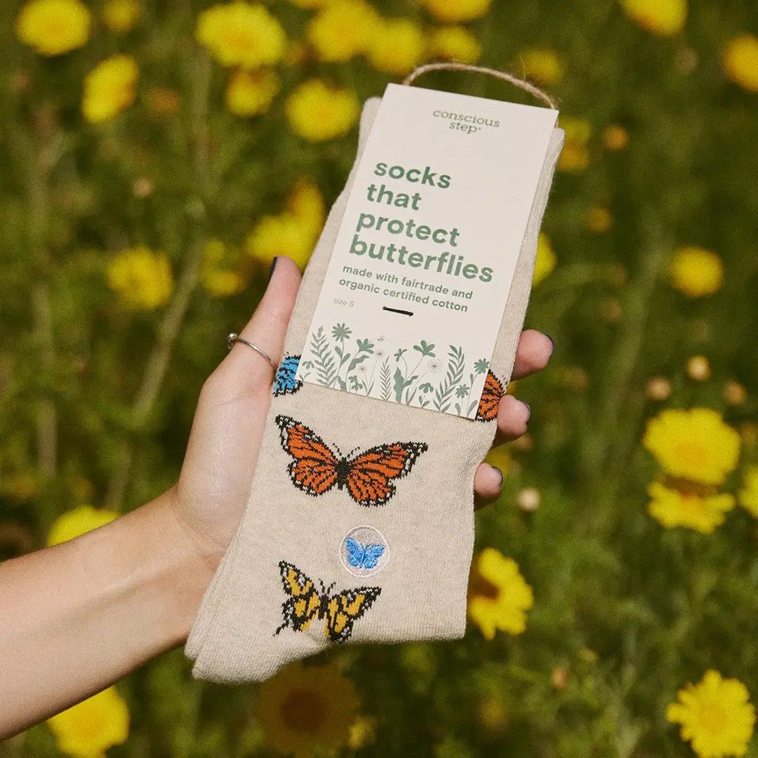 Socks--"Protect Pollinators", 2 patterns (Conscious Steps)