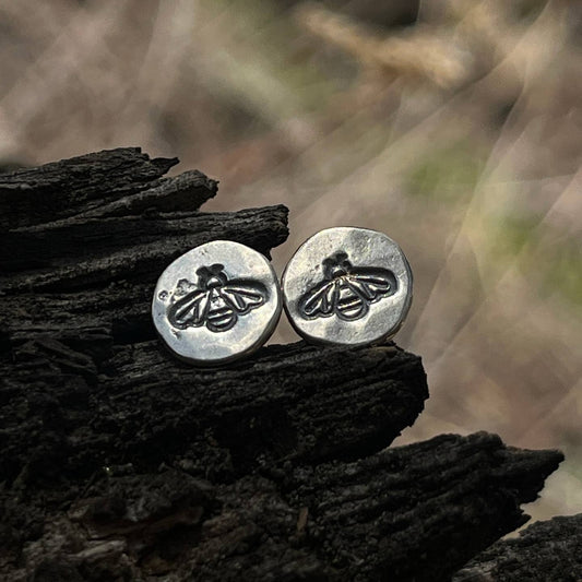 Earrings--Bee, Posts, Silver (Sojourn Well) (Copy)