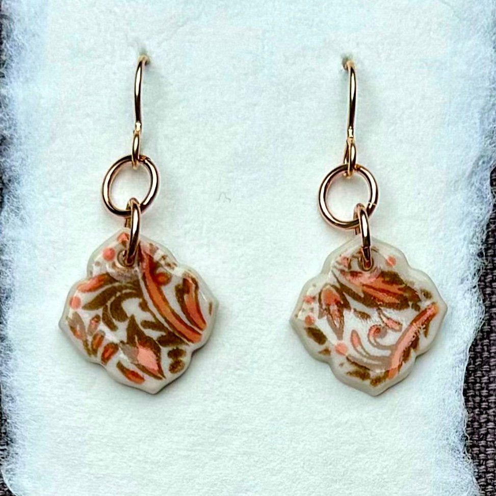 Earrings--Porcelain, Dangle--SHORT, Many colors (Red Chair Studio)