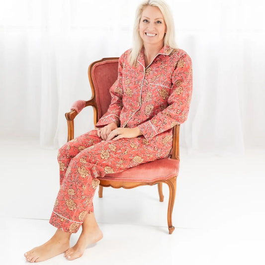 Pajamas--Cotton, Indian Print, Blue OR Red (Rahab's Rope)