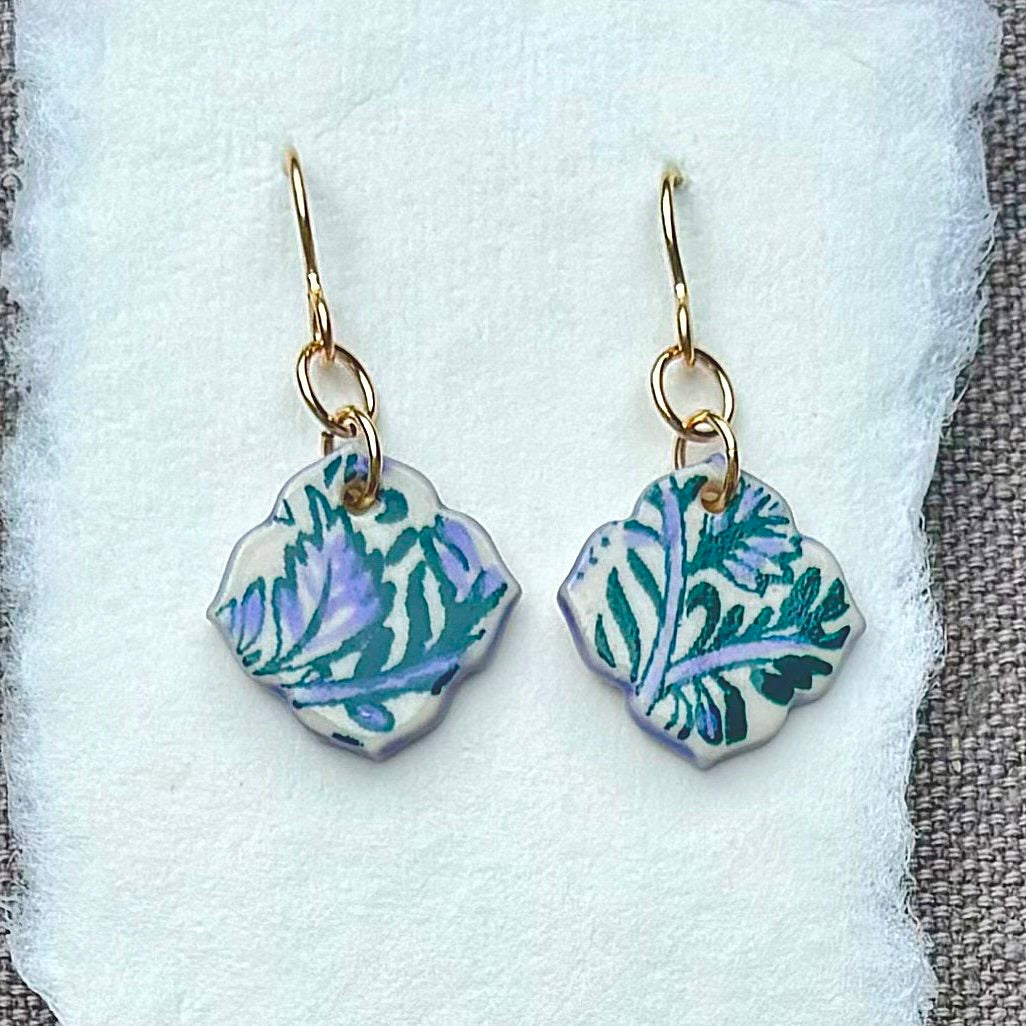 Earrings--Porcelain, Dangle--SHORT, Many colors (Red Chair Studio)