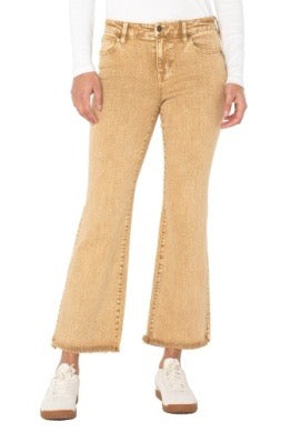 Jeans--Crop, Flare, Raw Edge, Mineral Gold (LIverpool)