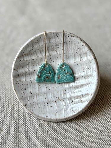 Earrings--Porcelain, Dangle--SHORT, Many colors (Red Chair Studio)