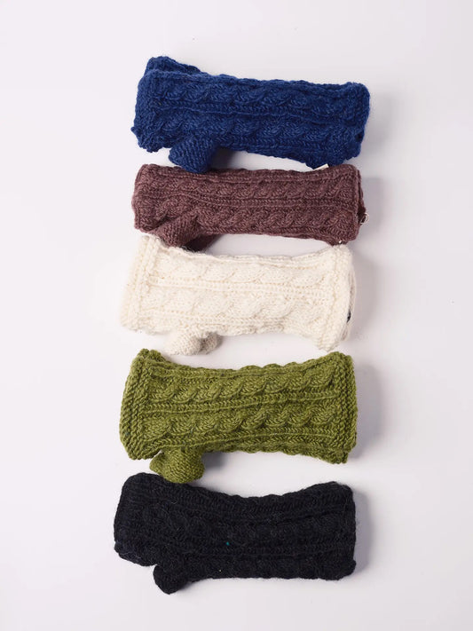 Wrist Warmers--Wool, Floral OR Cable Knit, Many Colors (WIndhorse)