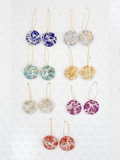 Earrings--Porcelain, Dangle--SHORT, 4 Versions (Red Chair Studio)