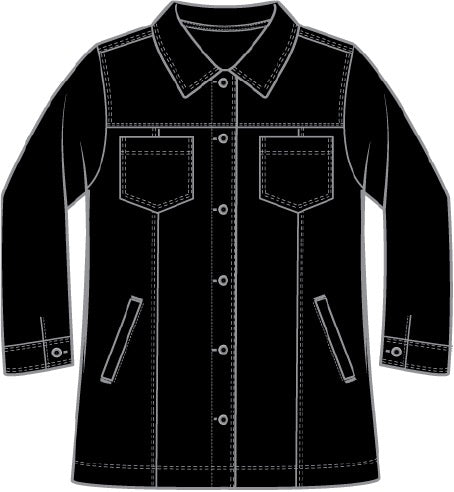 Jacket--Boyfriend, Stretch Denim, Black OR Truffle (Habitat)