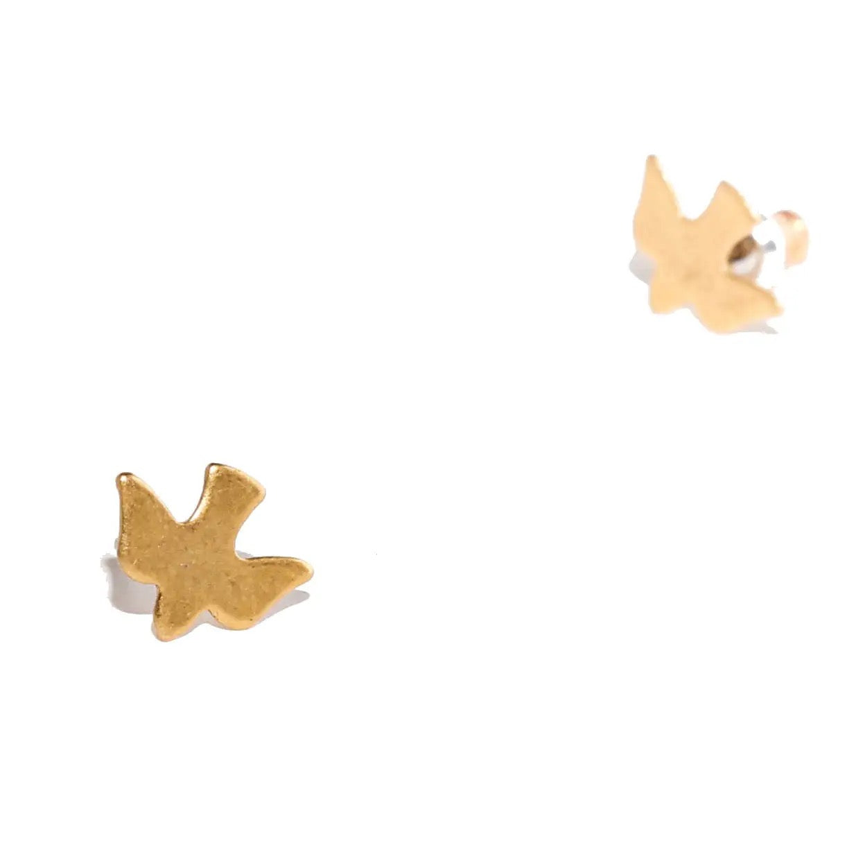 Earrings--"BIrd", Gold-Plated Studs (Tilly Doro)