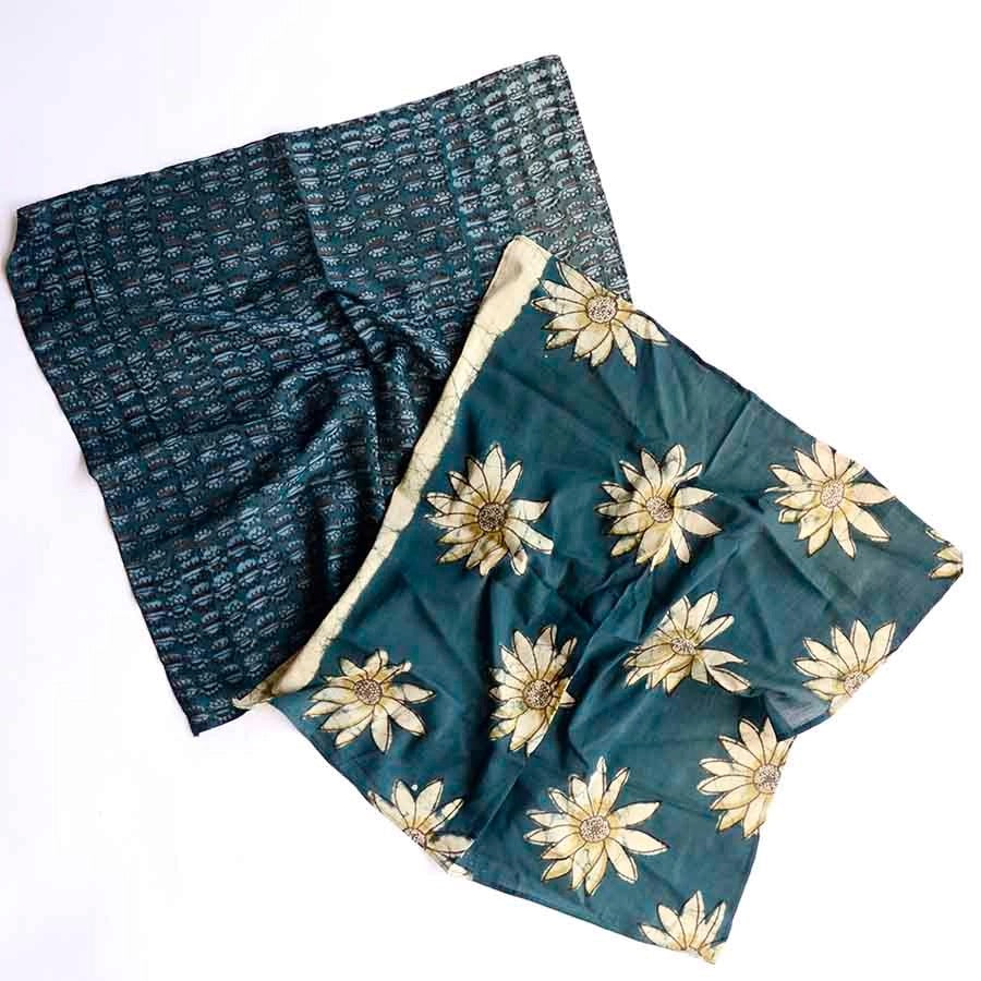 Bandana--Batik Print, Cotton AND/OR Silk, Many Colors/Patterns (Ichcha)