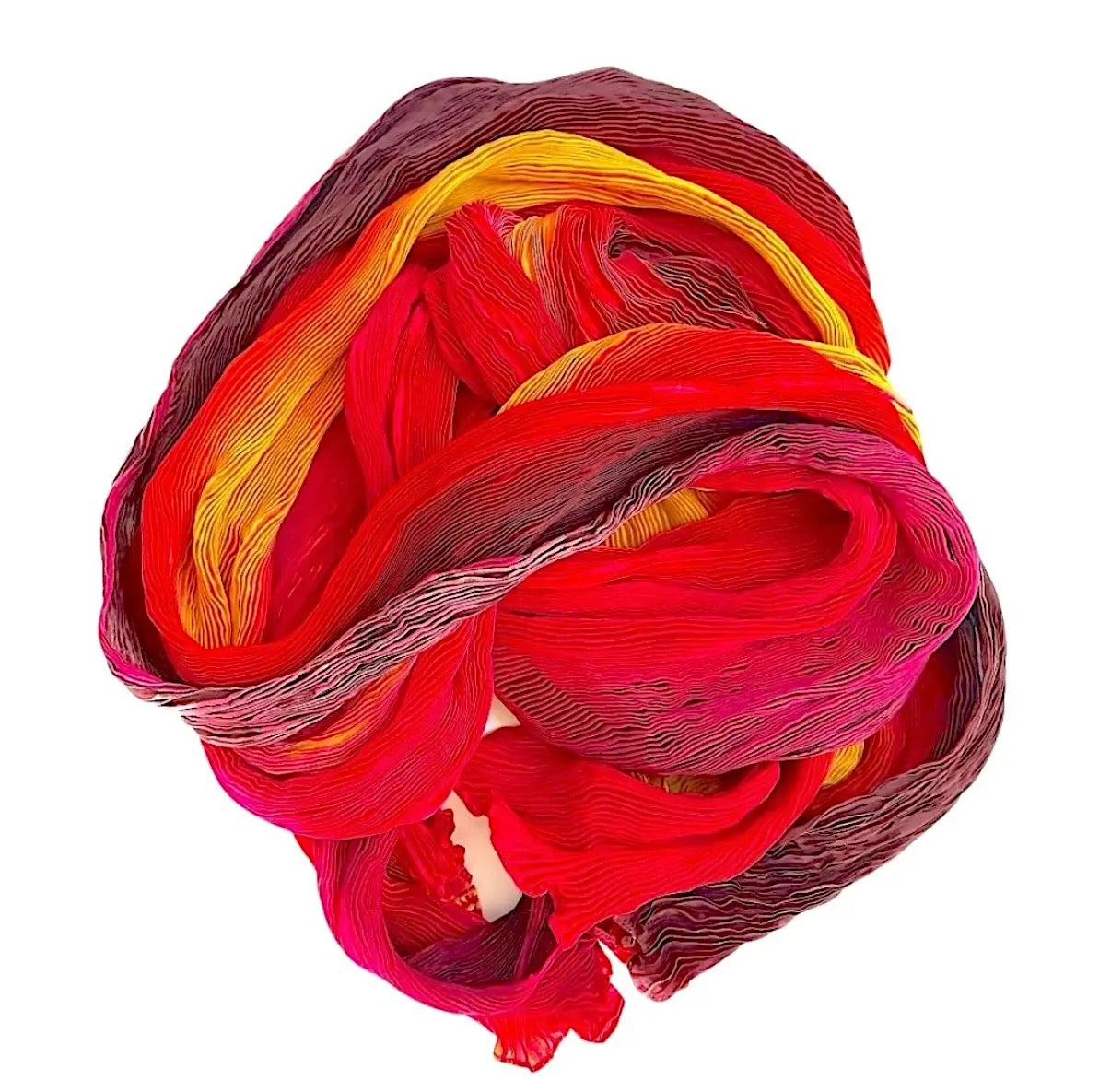 Scarf--"Slinky", Tie-Dyed, Silk, 5 Colorways (Marigold Row)