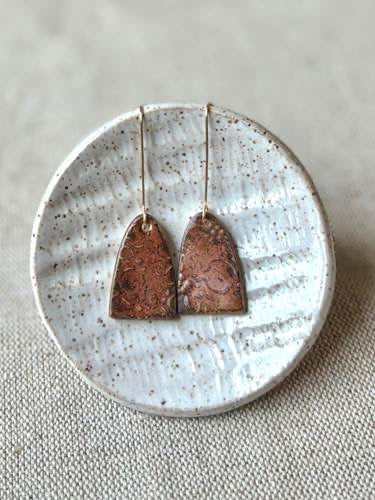Earrings--Porcelain, Dangle--TALL, 5 Patterns (Red Chair Studio)