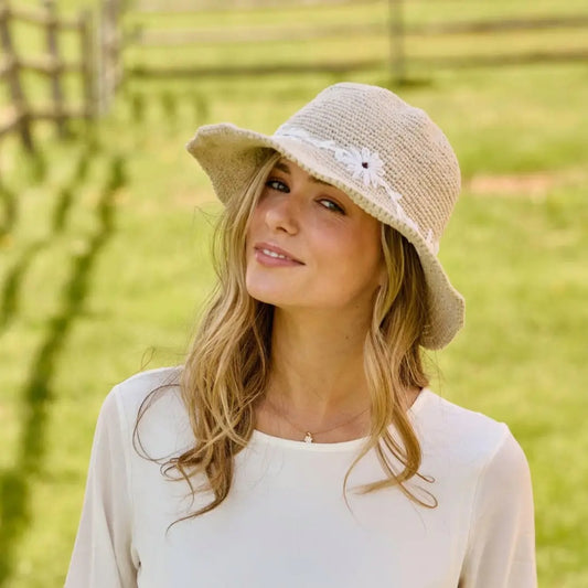 Hat--Fleur", Crocheted-Cotton, 5 Colors (By Many Hands)